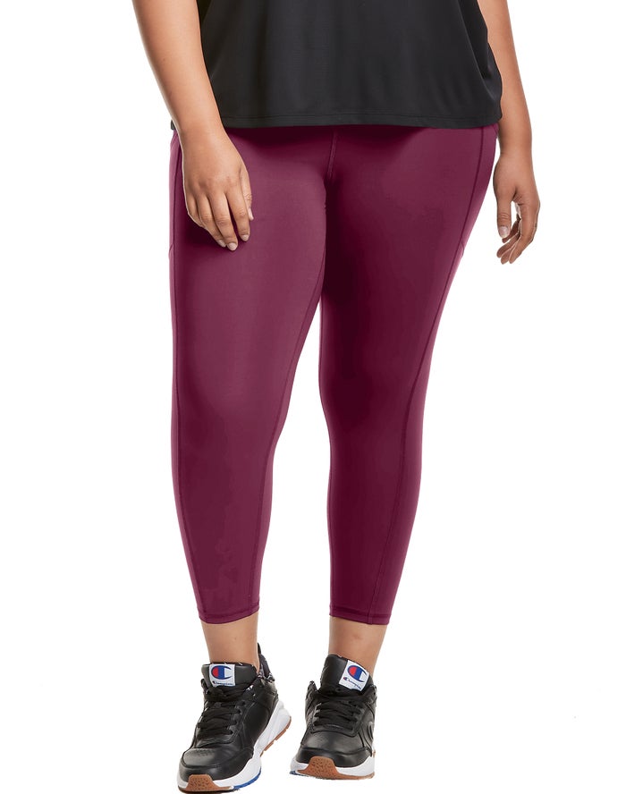 Champion Womens Leggings NZ - Plus Absolute 3/4 Pocket Dark Purple ( 2645-FIUKW )